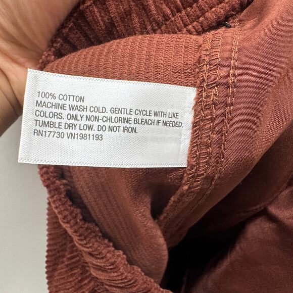 Mens Brown Corduroy Pants Size Large‎ Elastic Waist Casual Fall Streetwear - Picture 5 of 7